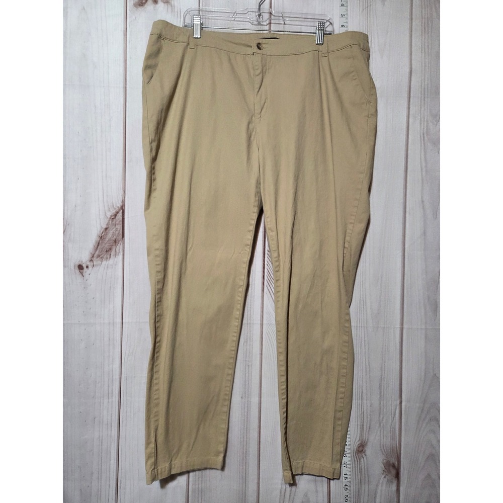 Ellos Women Khaki Chino Pants Size 20 Classic‎ Fit Casual Everyday